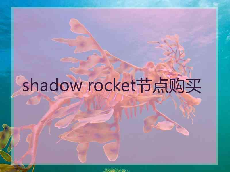 shadow rocket节点购买