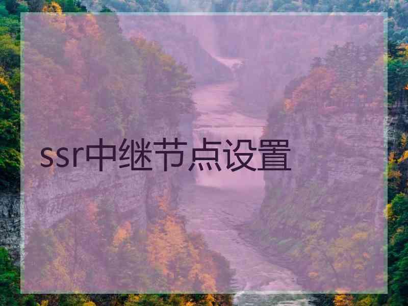 ssr中继节点设置