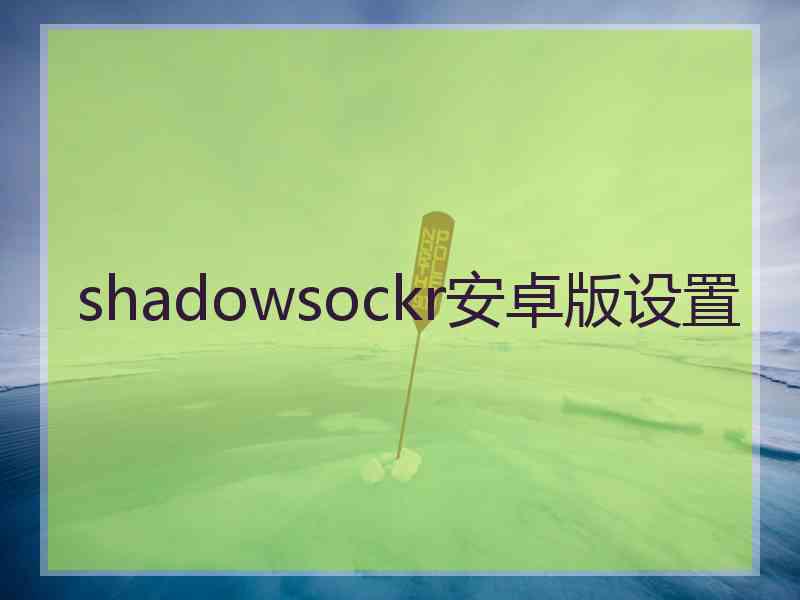 shadowsockr安卓版设置