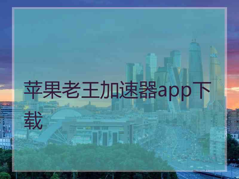 苹果老王加速器app下载