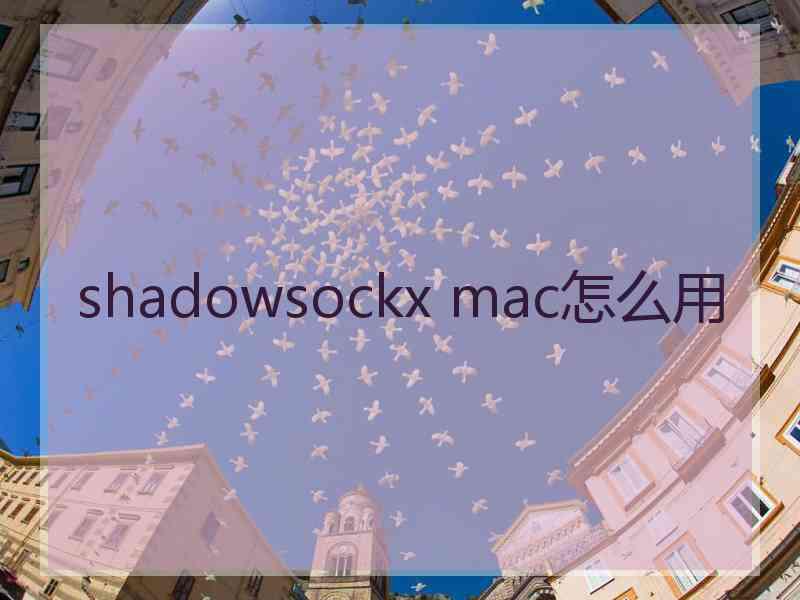 shadowsockx mac怎么用