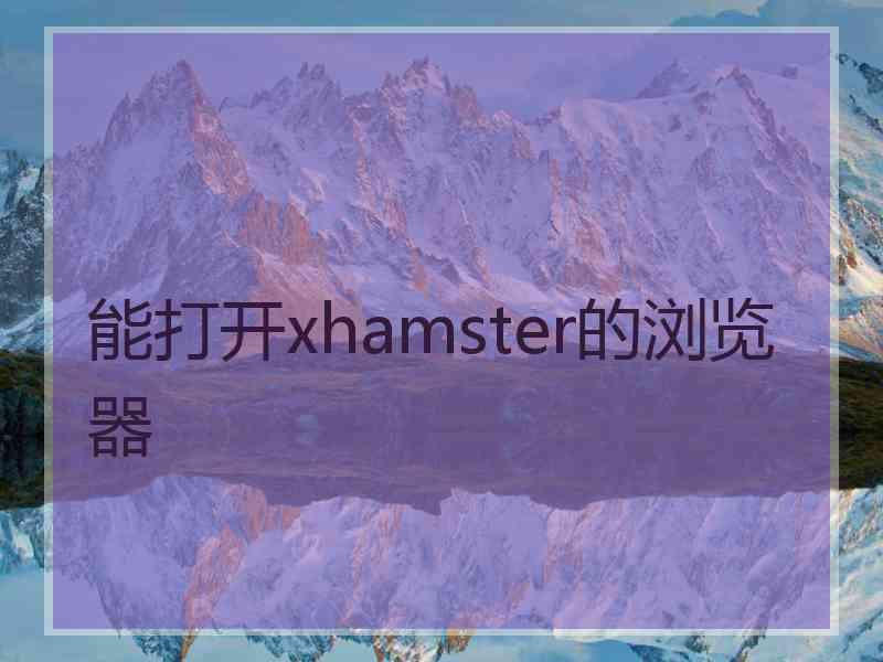 能打开xhamster的浏览器