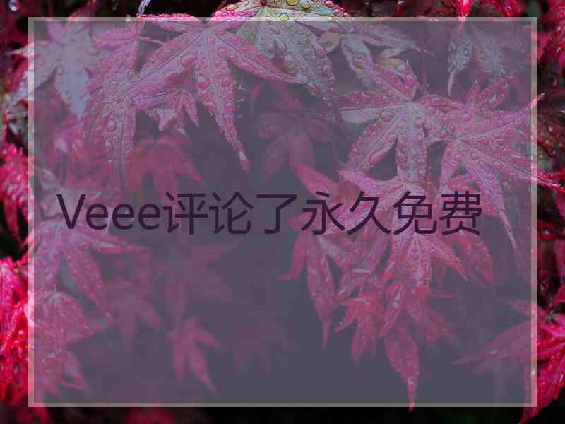 Veee评论了永久免费