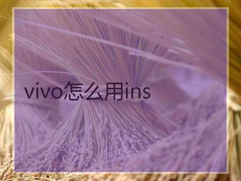 vivo怎么用ins