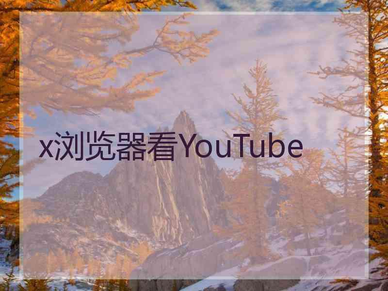 x浏览器看YouTube