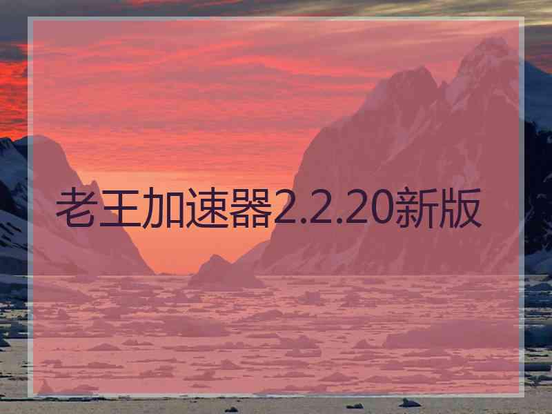 老王加速器2.2.20新版