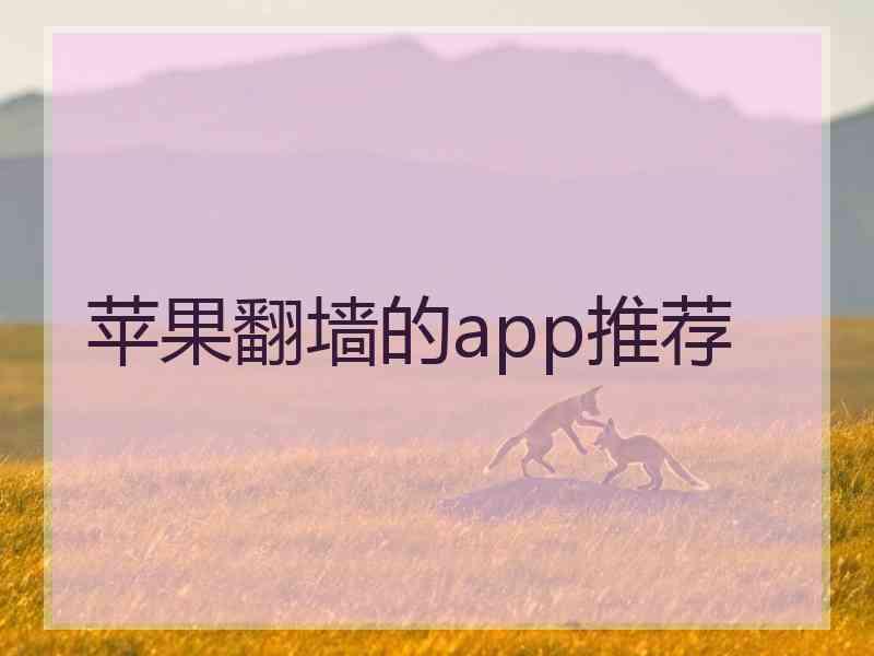 苹果翻墙的app推荐