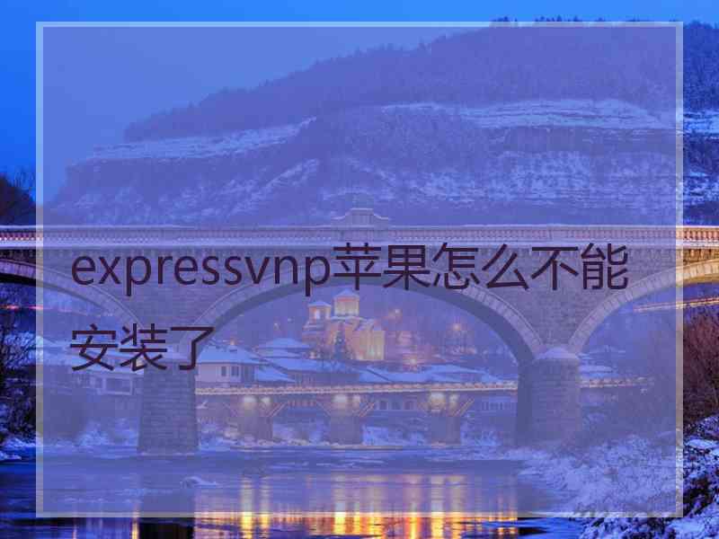 expressvnp苹果怎么不能安装了