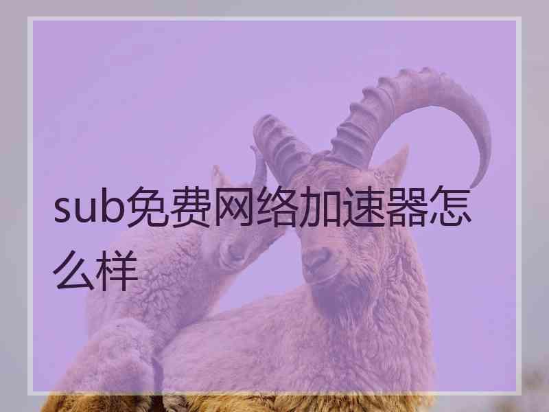 sub免费网络加速器怎么样