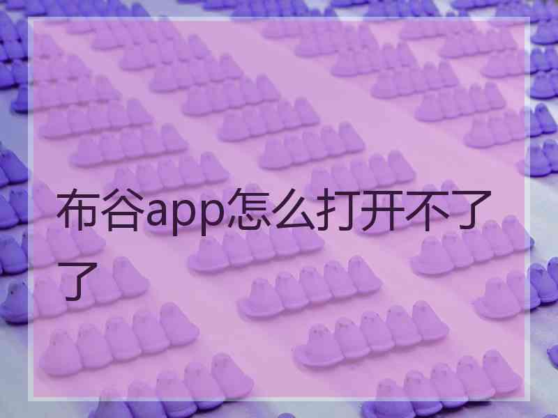 布谷app怎么打开不了了