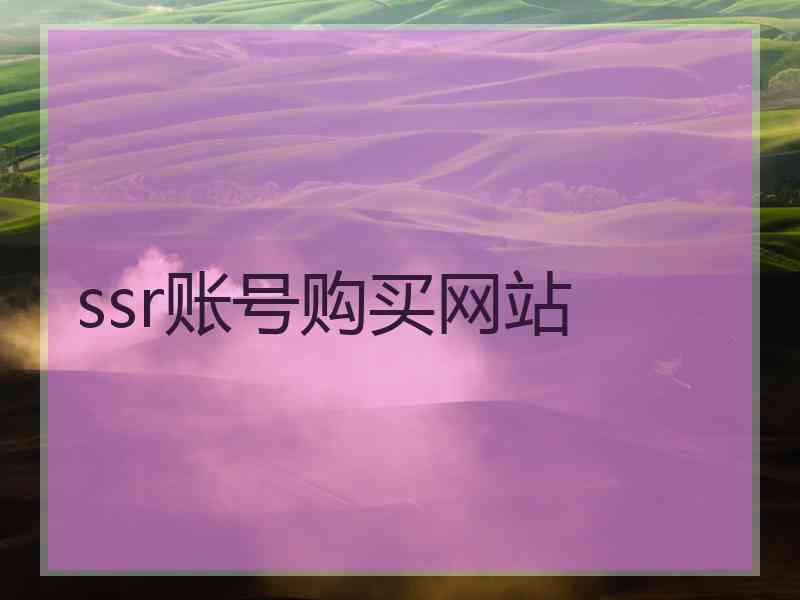 ssr账号购买网站