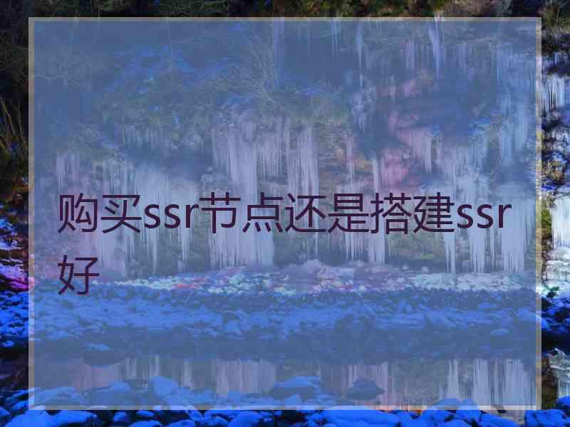 购买ssr节点还是搭建ssr好