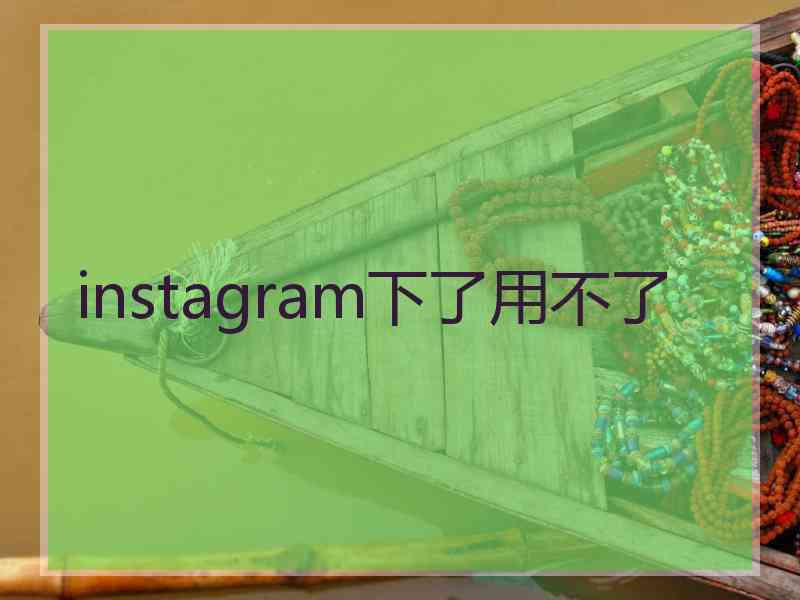 instagram下了用不了