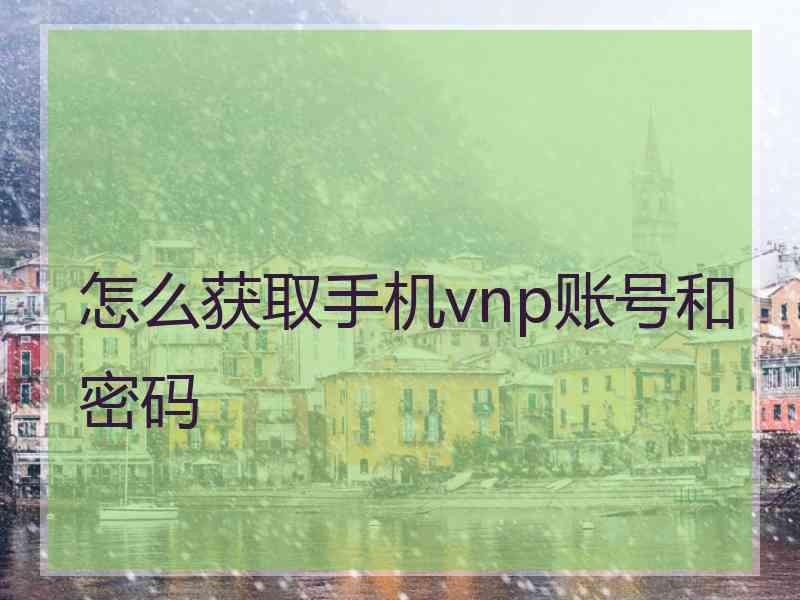 怎么获取手机vnp账号和密码