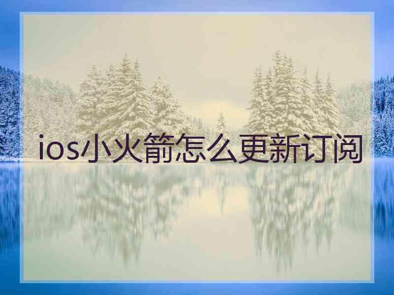 ios小火箭怎么更新订阅