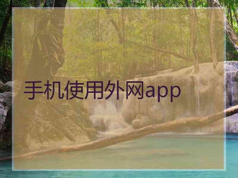 手机使用外网app