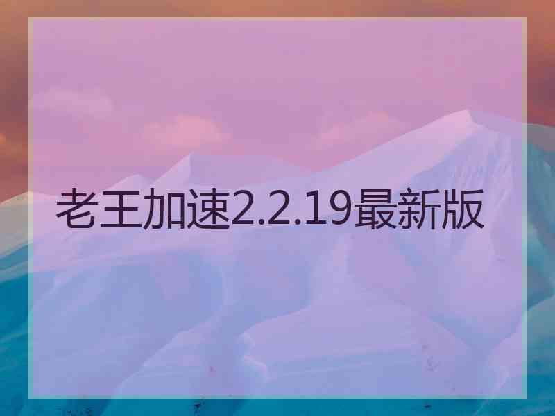 老王加速2.2.19最新版