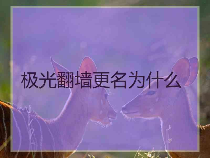 极光翻墙更名为什么