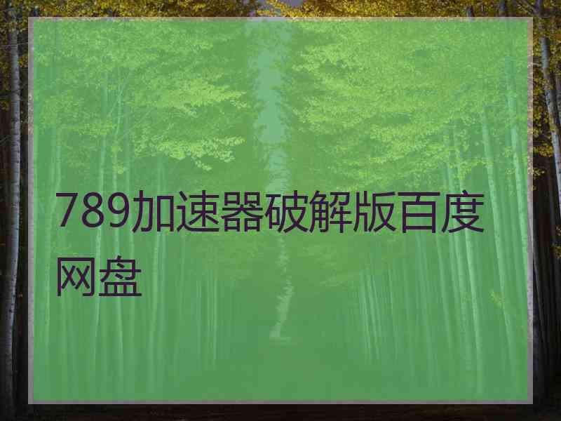 789加速器破解版百度网盘