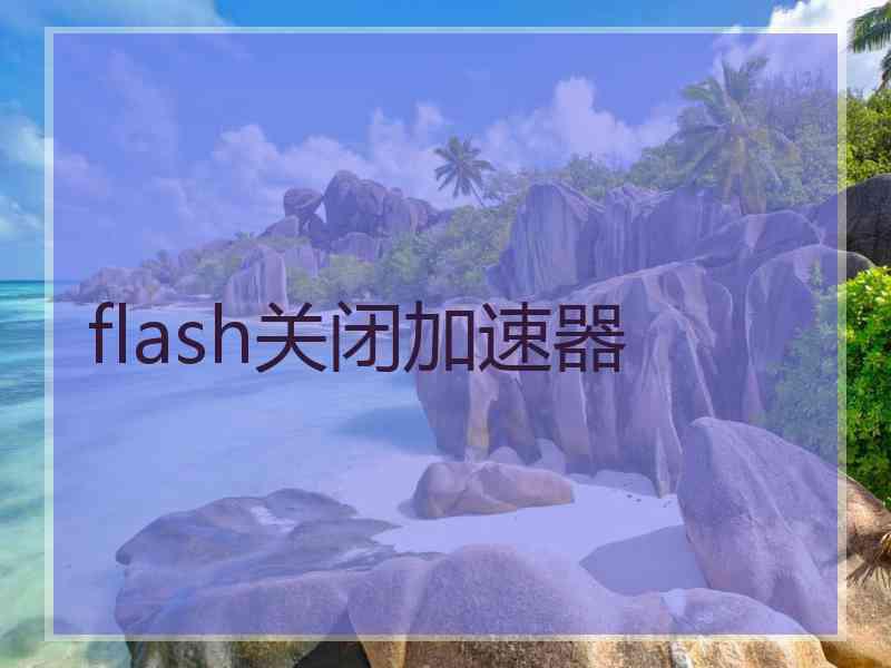 flash关闭加速器