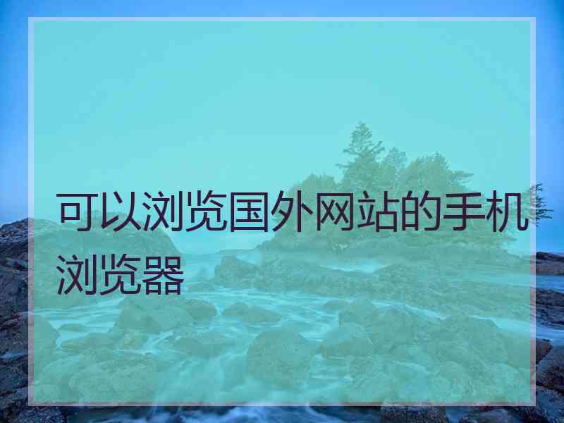 可以浏览国外网站的手机浏览器