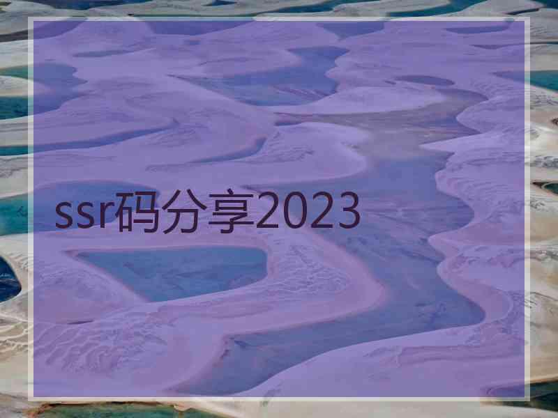 ssr码分享2023