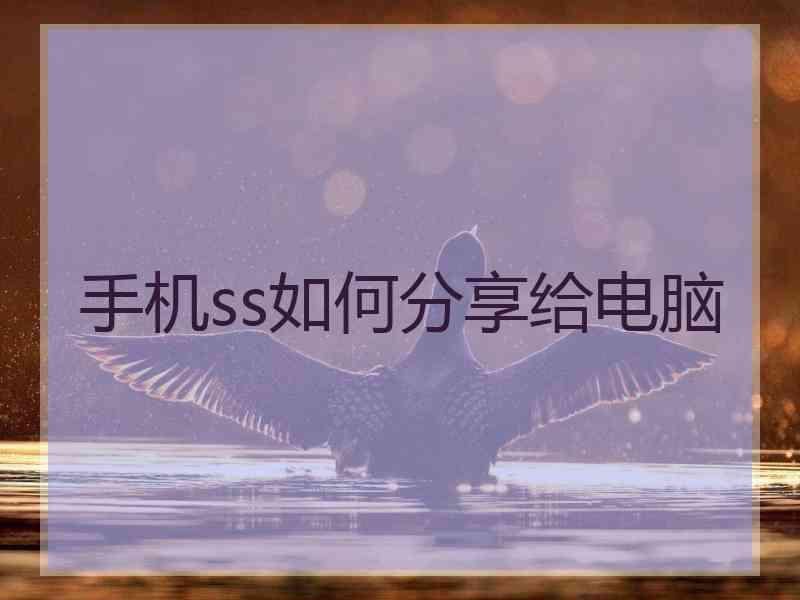 手机ss如何分享给电脑