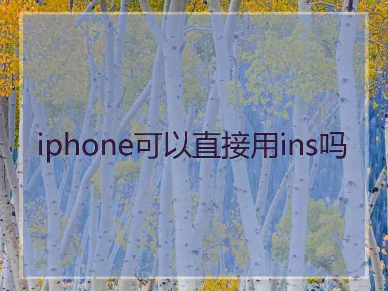 iphone可以直接用ins吗