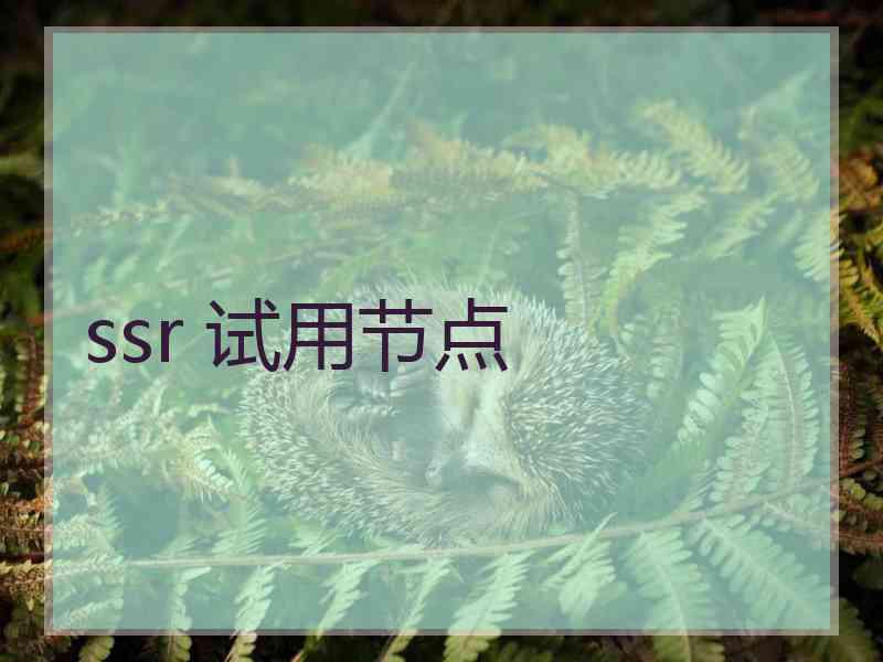 ssr 试用节点