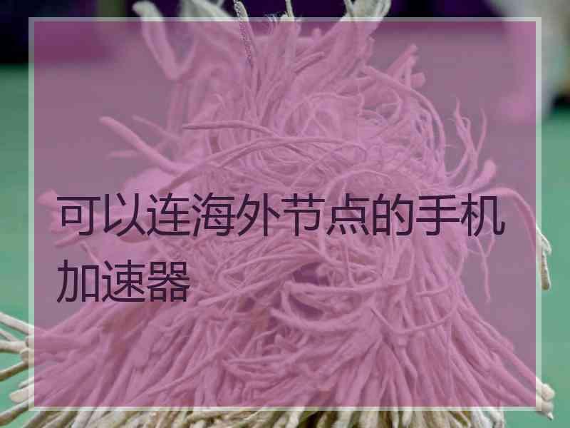 可以连海外节点的手机加速器