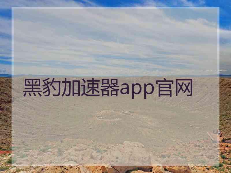 黑豹加速器app官网