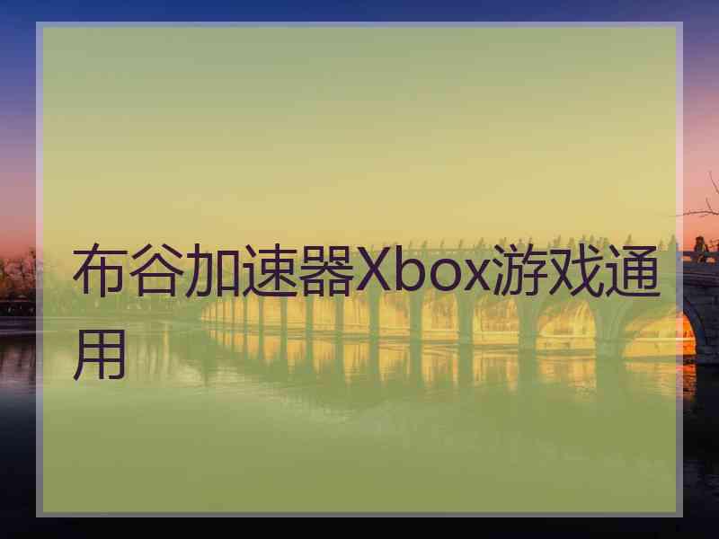 布谷加速器Xbox游戏通用