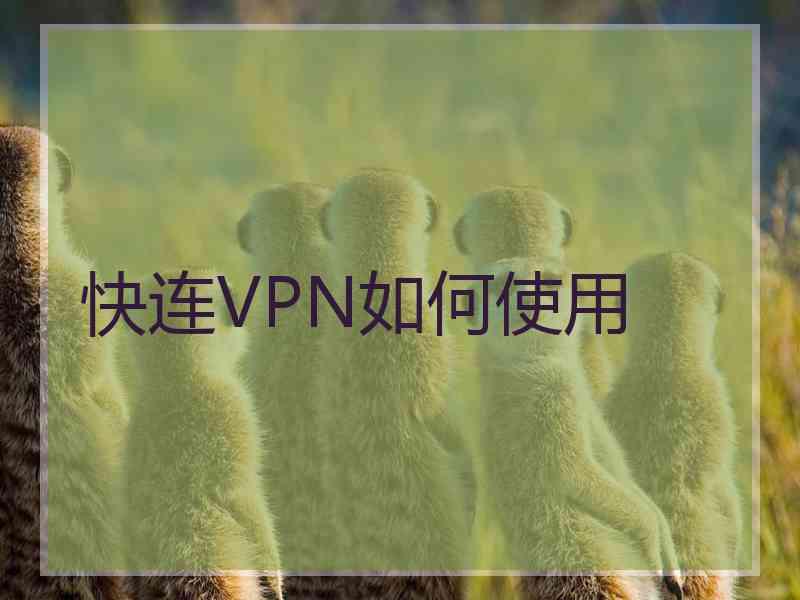 快连VPN如何使用