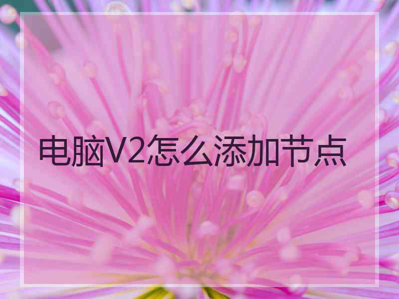 电脑V2怎么添加节点