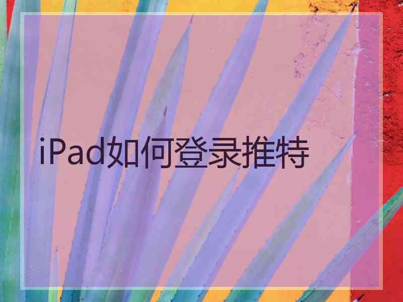 iPad如何登录推特