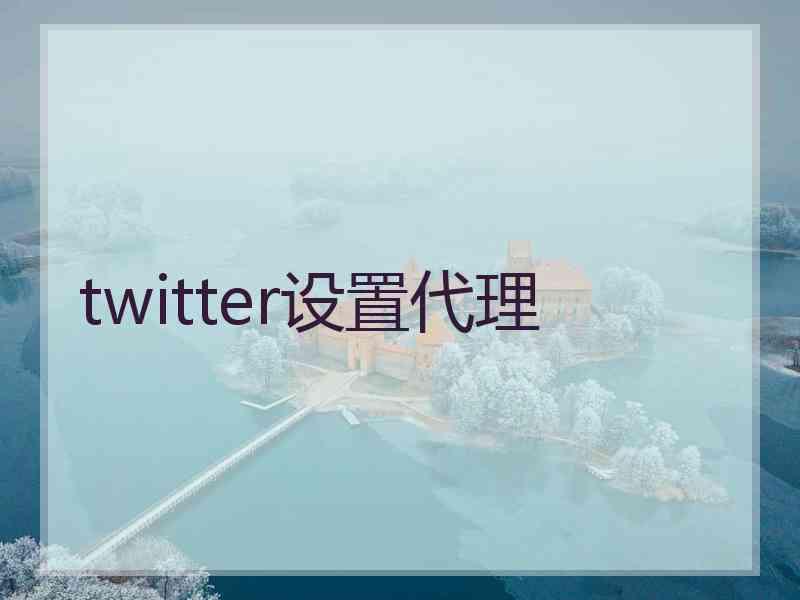 twitter设置代理