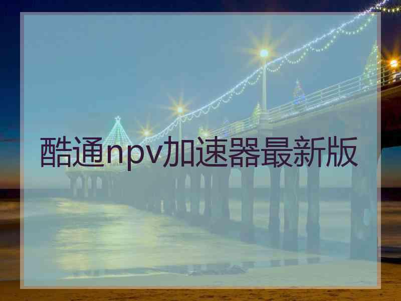 酷通npv加速器最新版