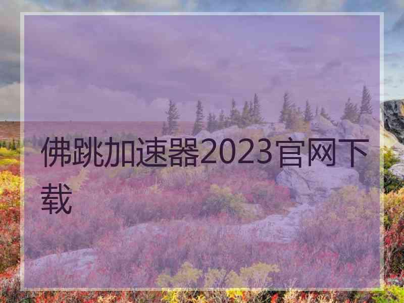 佛跳加速器2023官网下载