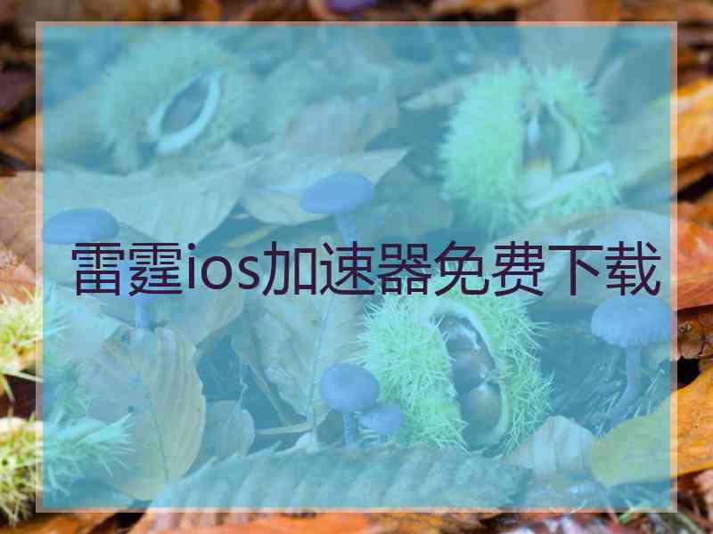 雷霆ios加速器免费下载