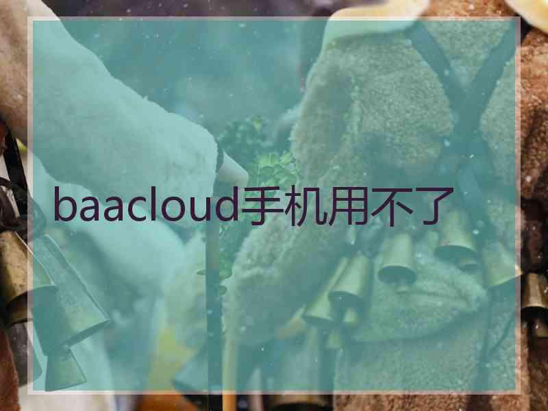 baacloud手机用不了