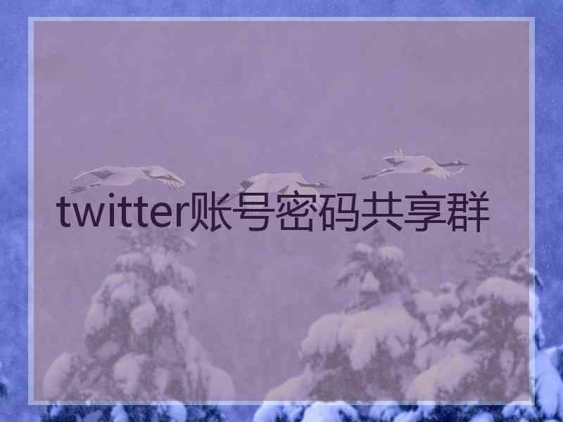 twitter账号密码共享群