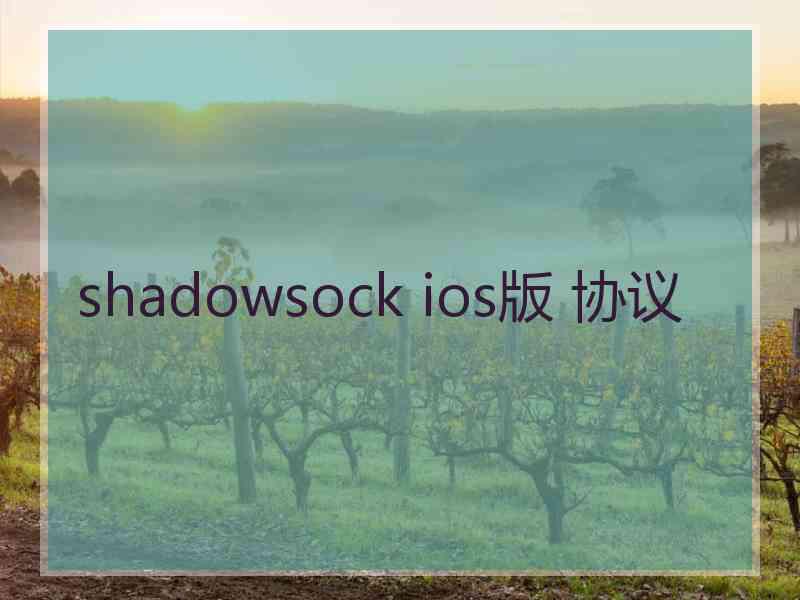 shadowsock ios版 协议