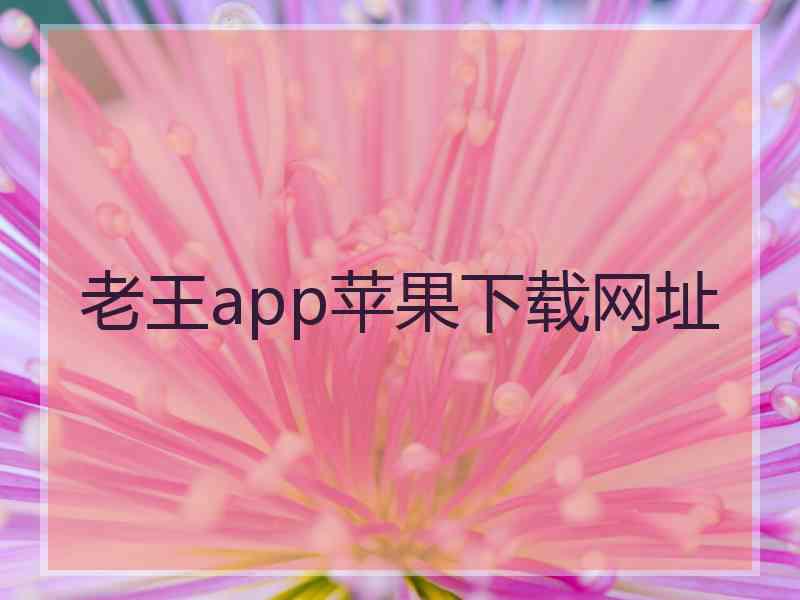 老王app苹果下载网址