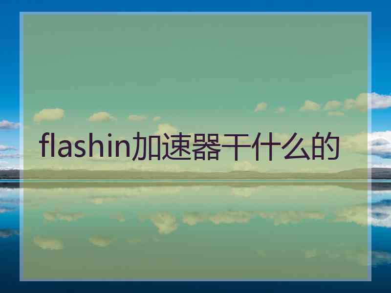 flashin加速器干什么的