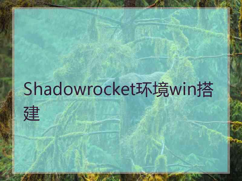 Shadowrocket环境win搭建