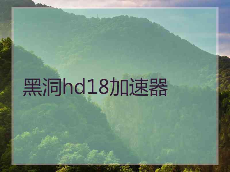 黑洞hd18加速器