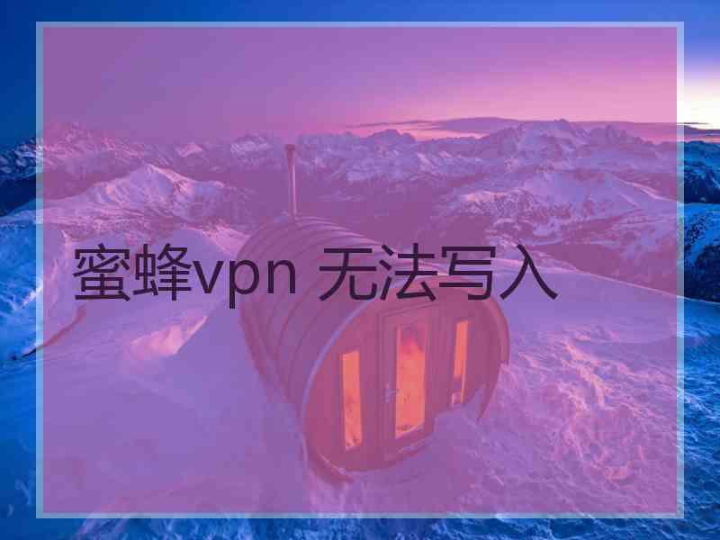 蜜蜂vpn 无法写入