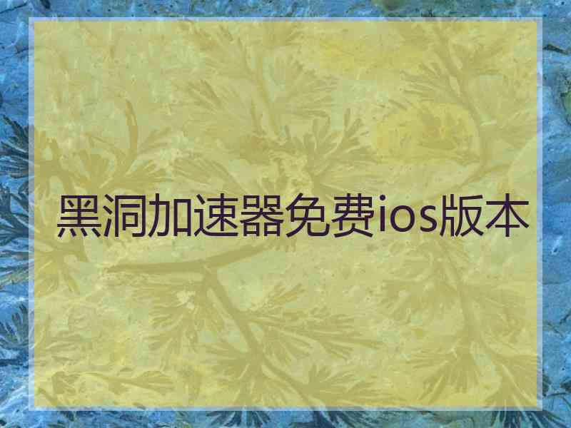 黑洞加速器免费ios版本