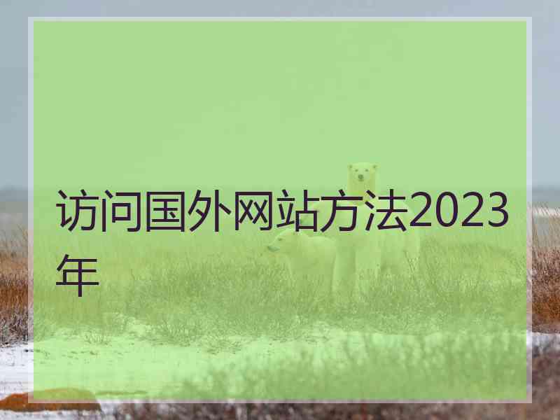 访问国外网站方法2023年