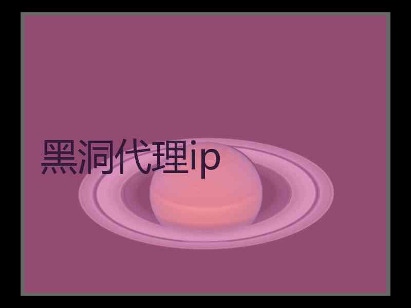 黑洞代理ip